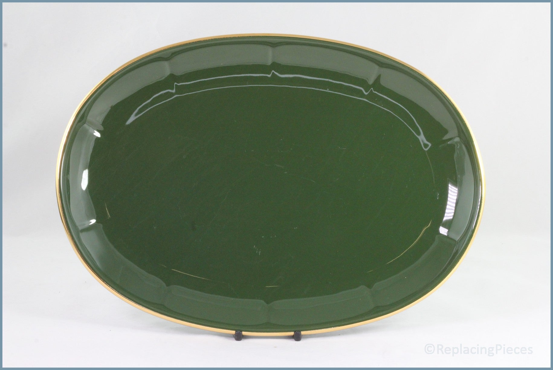 Apilco - Bistro (Green & Gold) - 11 7/8" Oval Platter