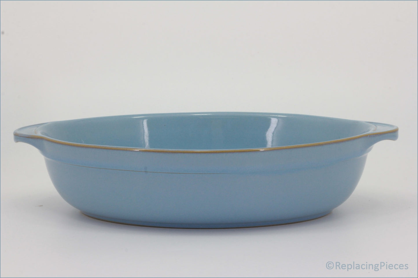 Denby - Colonial Blue - Oval Handled Roaster (Blue Interior)