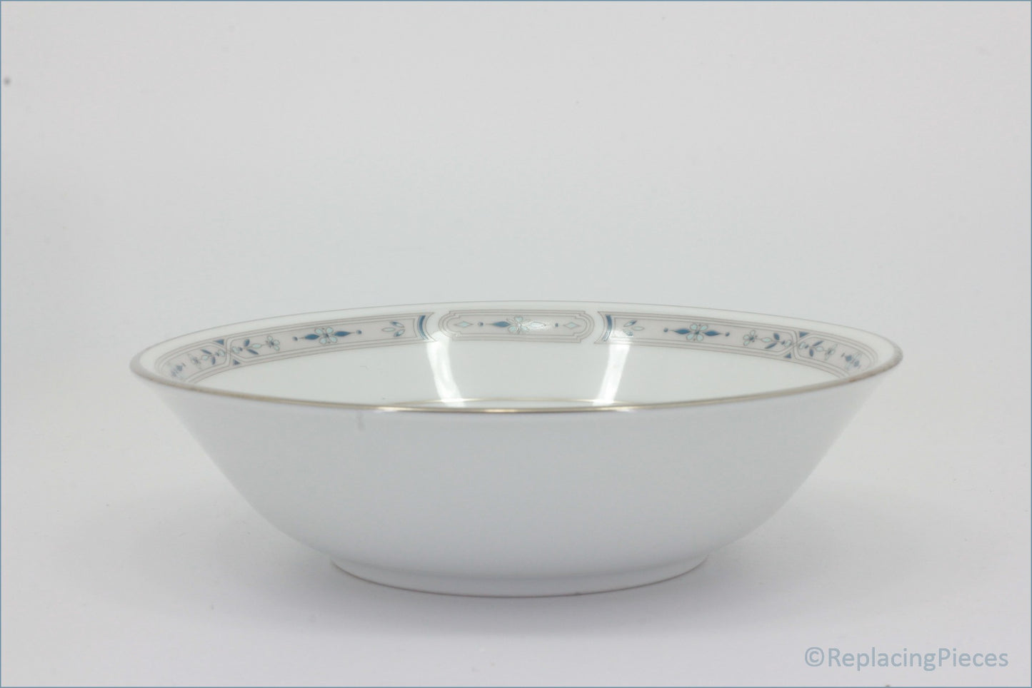 Noritake - Kew - Cereal Bowl - White ceramic bowl with decorative rim on a white background