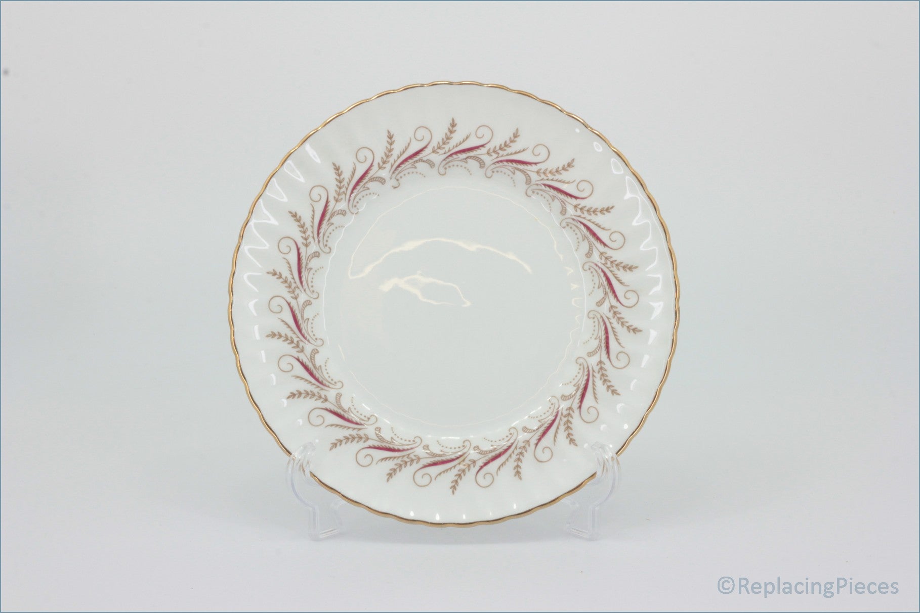 Paragon - Harmony - 6 1/4" Side Plate - Decorative ceramic plate with gold and red floral patterns on a white background