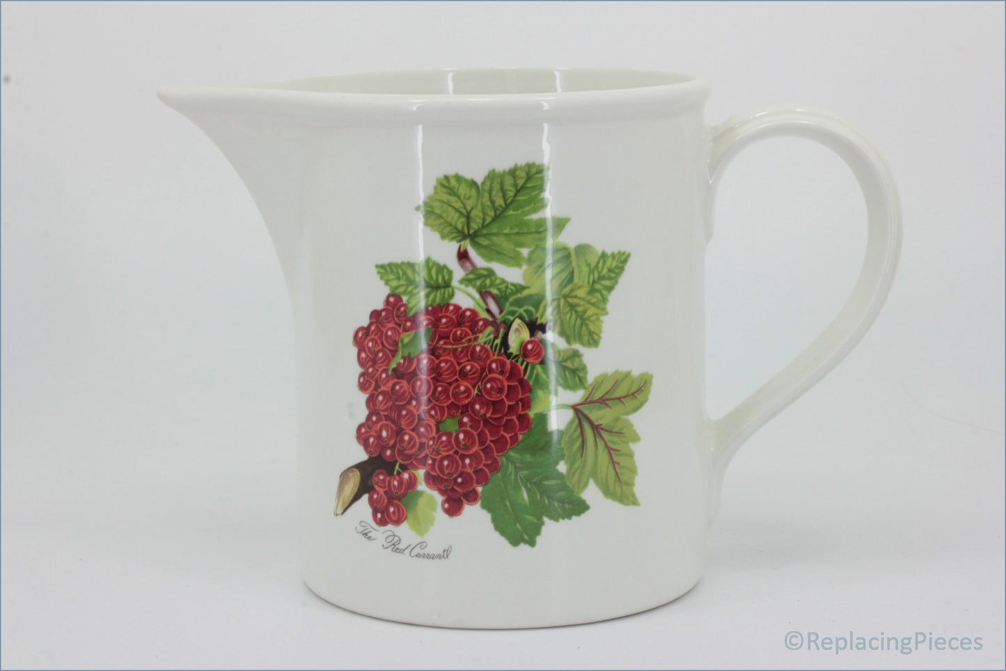 Portmeirion - Pomona - 2 Pint Jug (The Red Currant) - White ceramic pitcher with red currant design on a white background