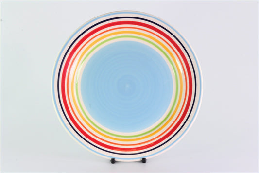 RPW236 - Whittards - 8" Salad Plate (Blue Centre, Rainbow Coloured Concentric Circles)