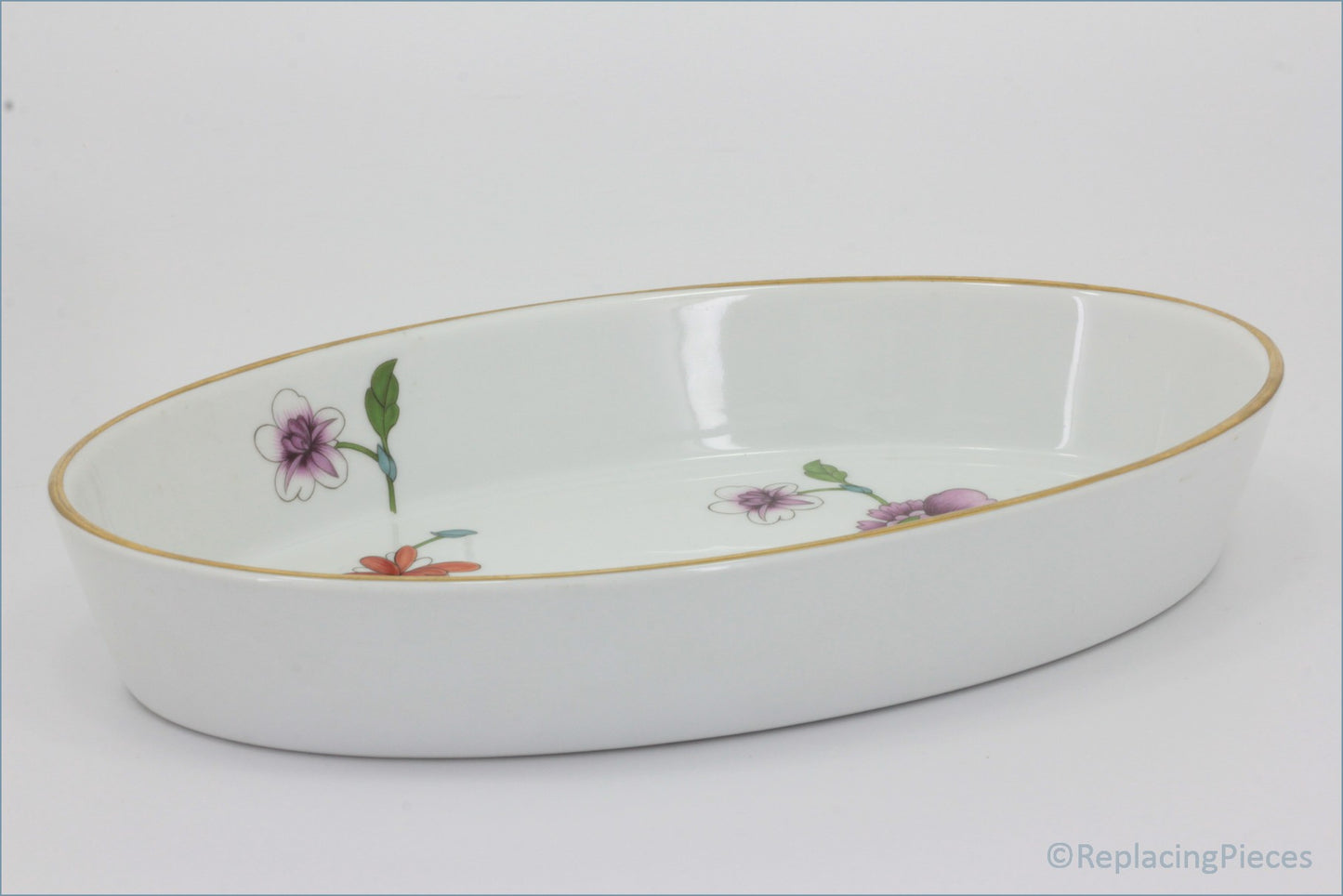 Royal Worcester - Astley (Gold Edge) - 10 1/2" Oval Roaster (Shape 30 Size 4)