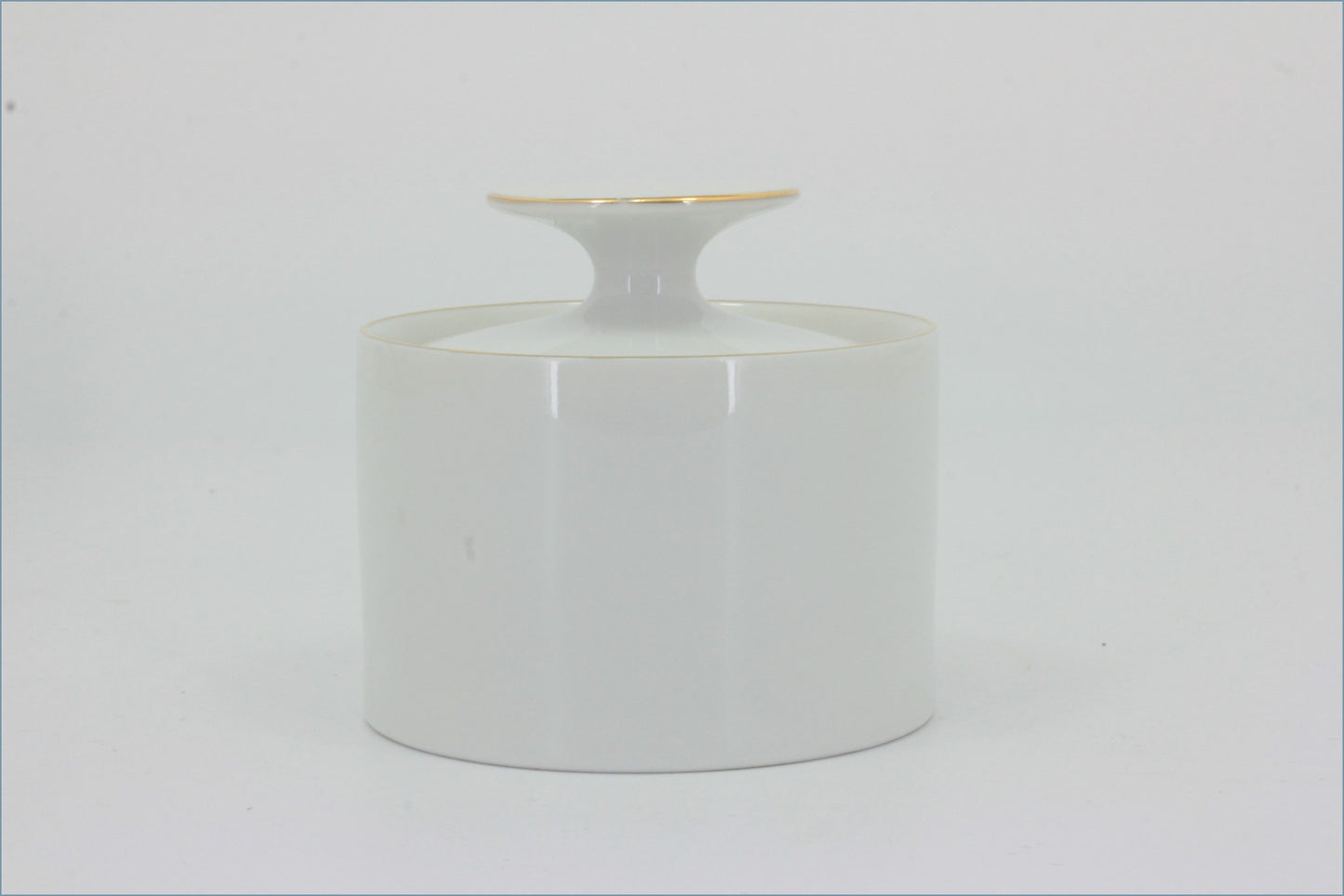 Thomas - White With Thin Gold Band - Lidded Sugar Bowl (Coffee)