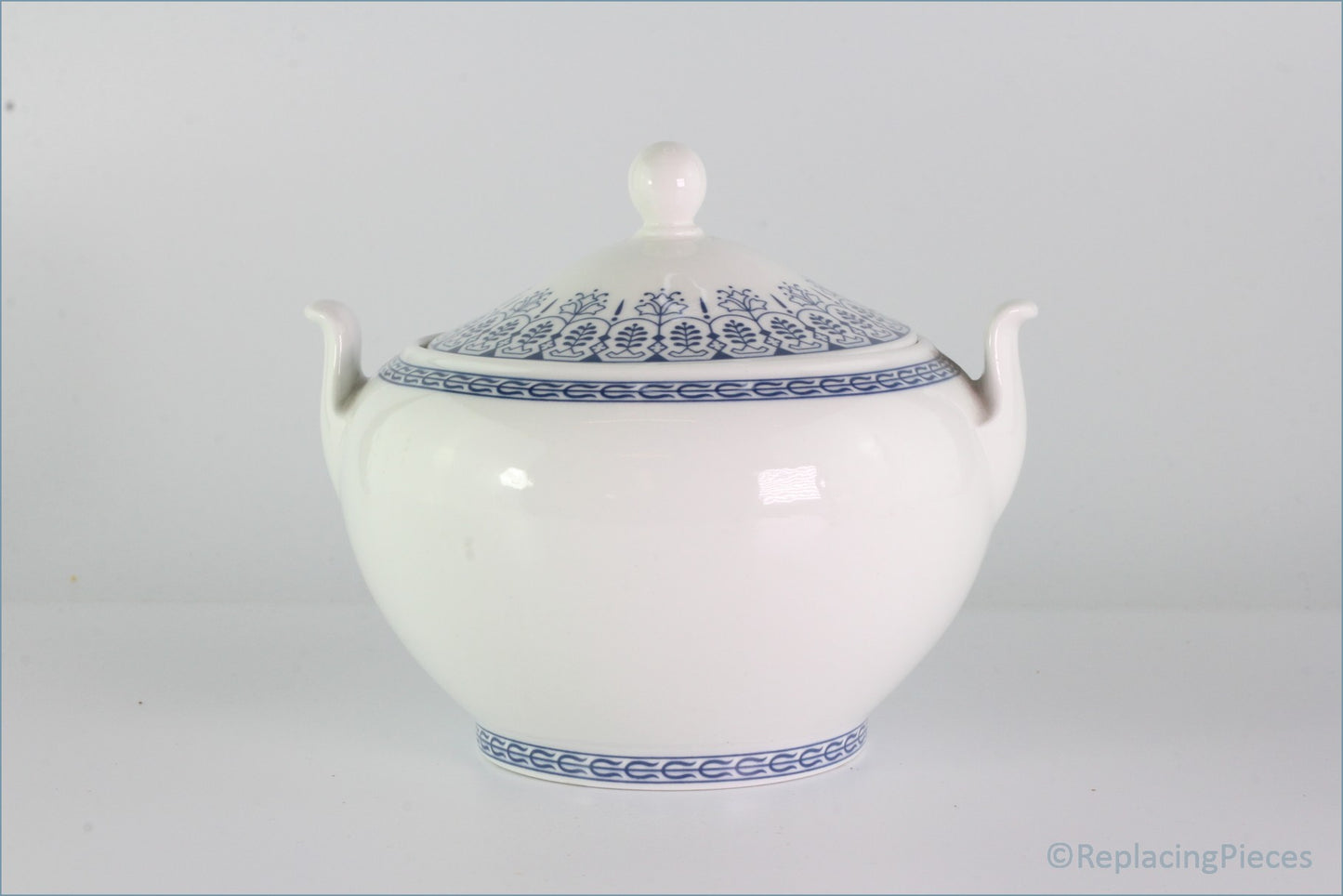 Wedgwood - Blue Tonquin - Lidded Sugar Bowl