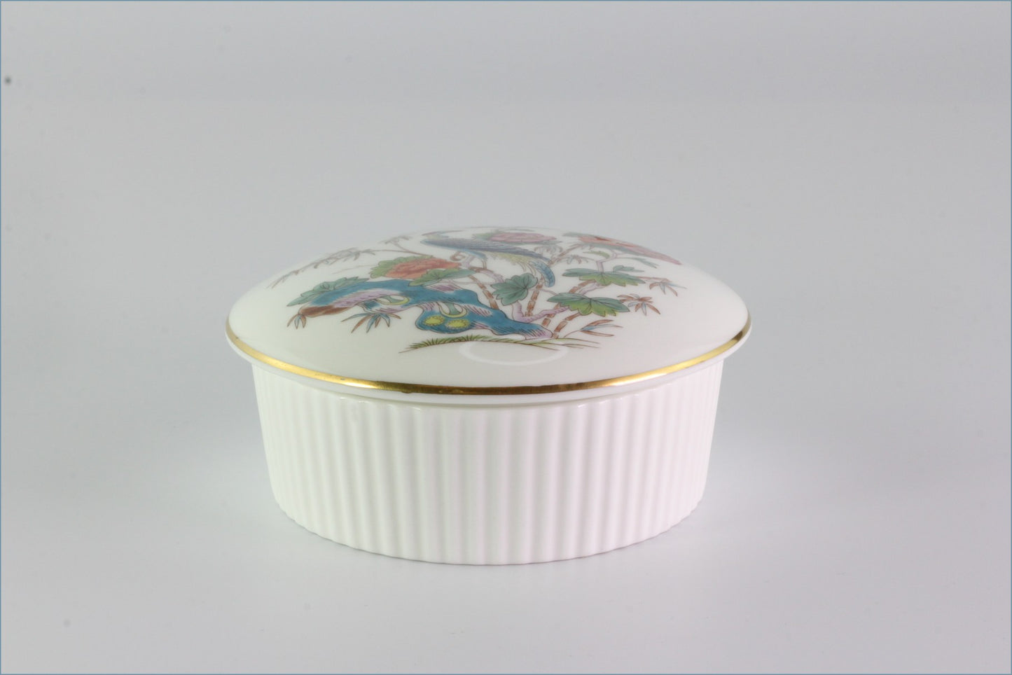 Wedgwood - Kutani Crane (Gold Edge) - 4" Round Lidded Box
