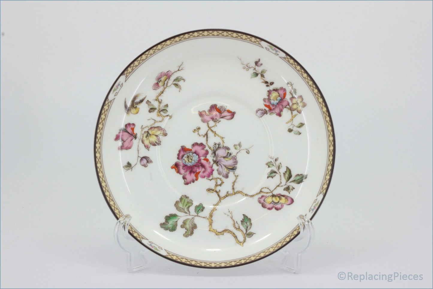Wedgwood - Swallow - Coffee Saucer (Brown Edge)