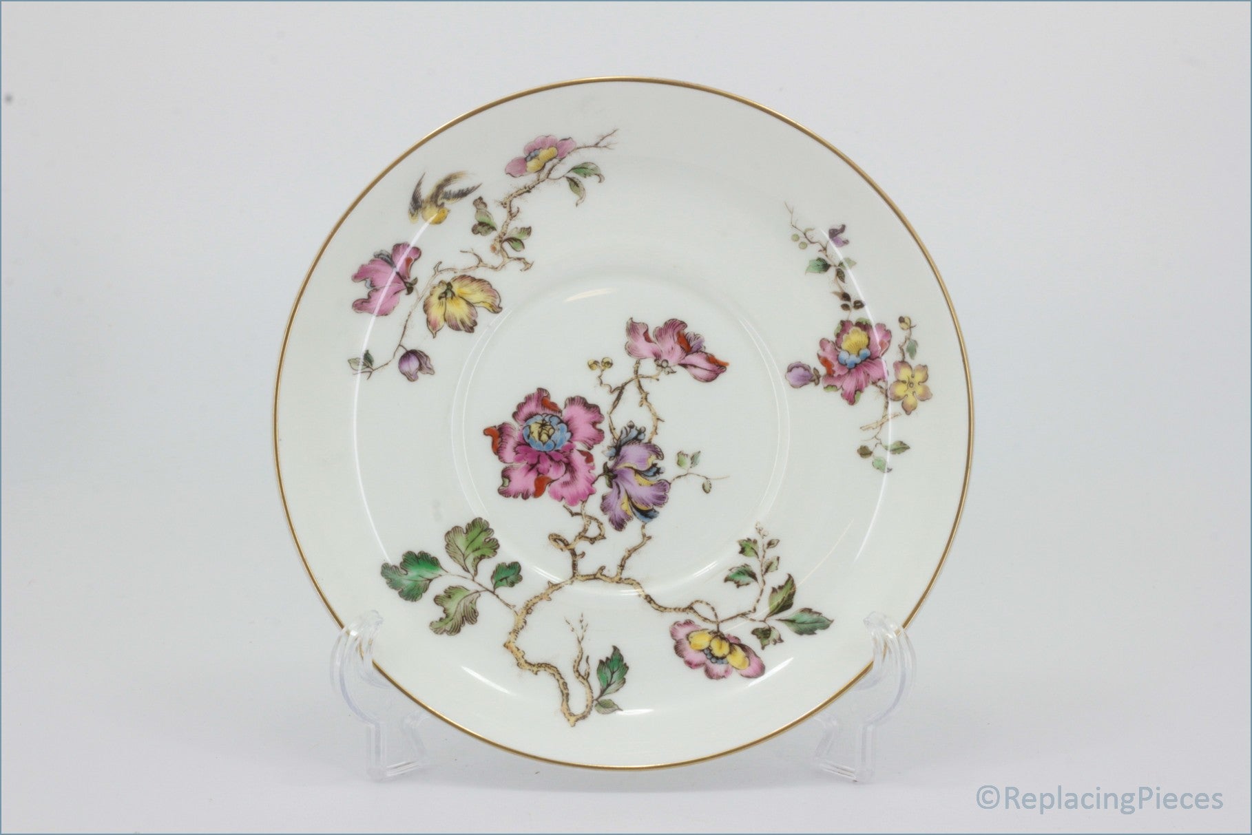 Wedgwood - Swallow - Coffee Saucer (Gold Edge)