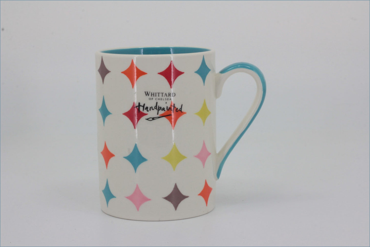 RPW287 - Whittards - Mug (Multi Coloured Diamonds - Blue Interior)