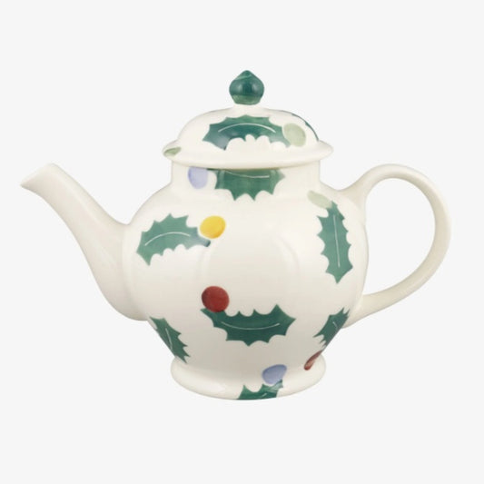 Emma Bridgewater - Polka Holly - 3 Mug Teapot