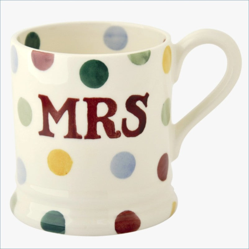 Emma Bridgewater - Polka Dot - 1/2 Pint Mug 'Mrs'