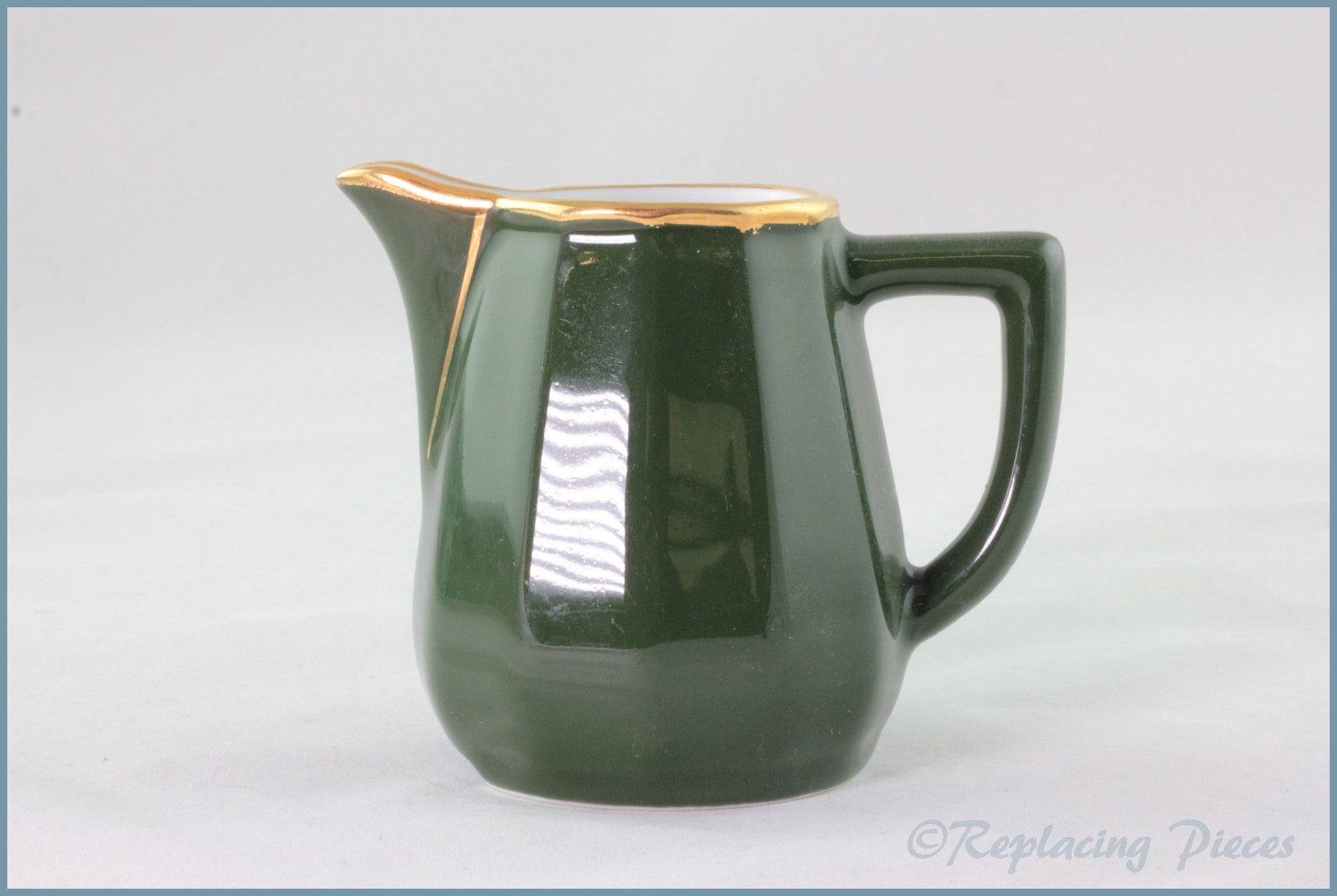 Apilco - Bistro (Green & Gold) - 1/3 Pint Cream Jug