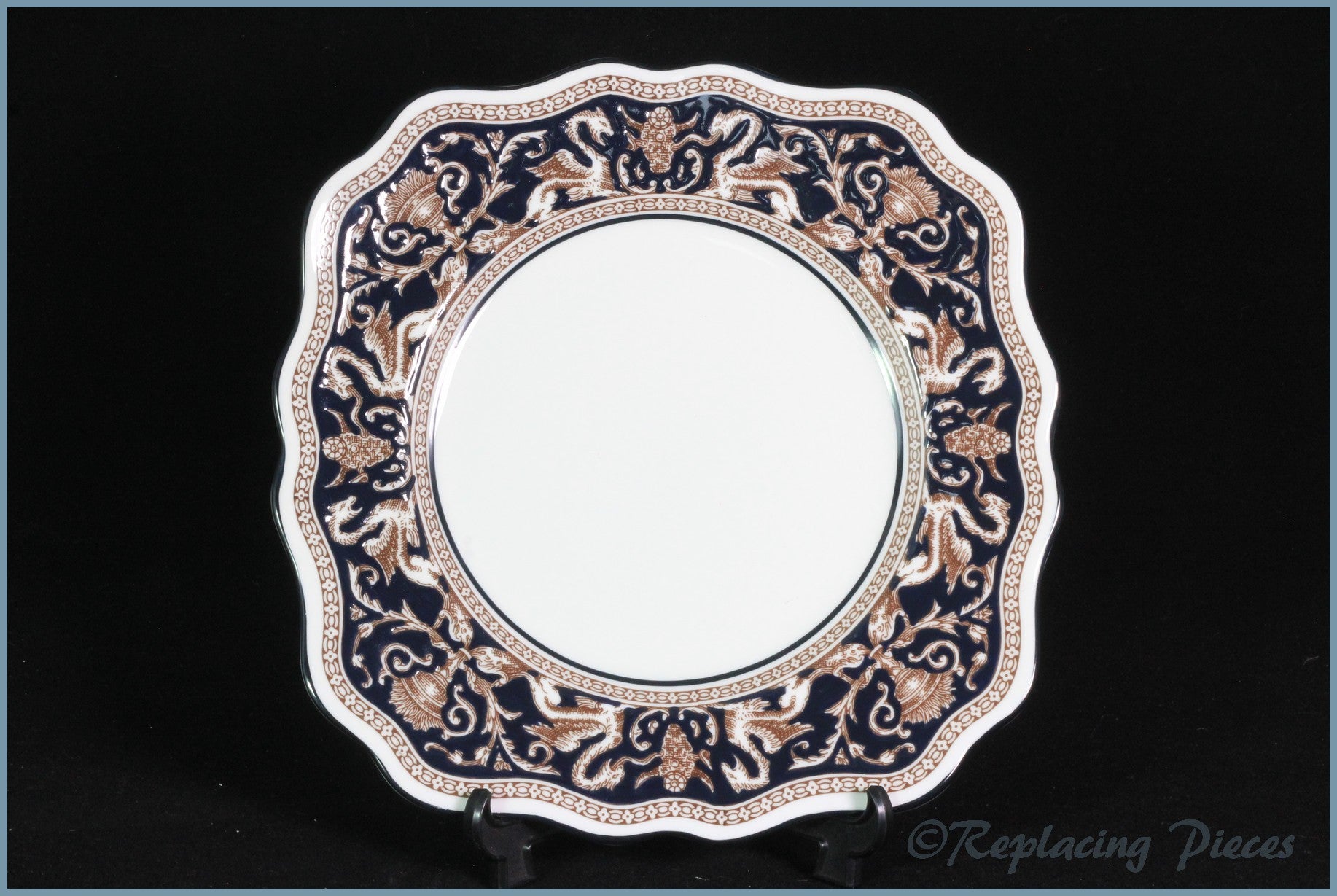 Wedgwood - Florentine (Navy) - Square 8 1/2" Plate
