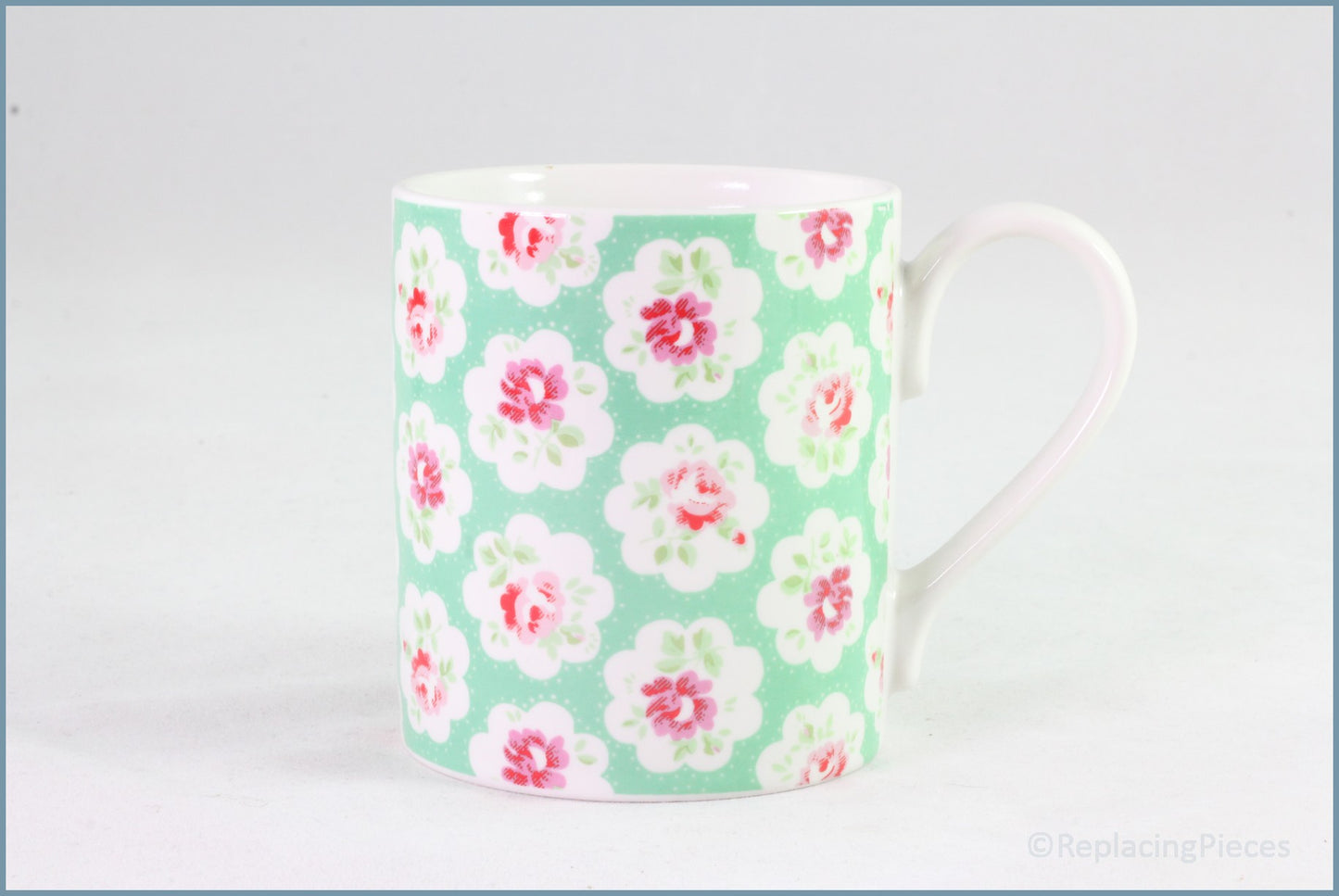 Churchill - Cath Kidston - Mug (Green With Pink Flowers)