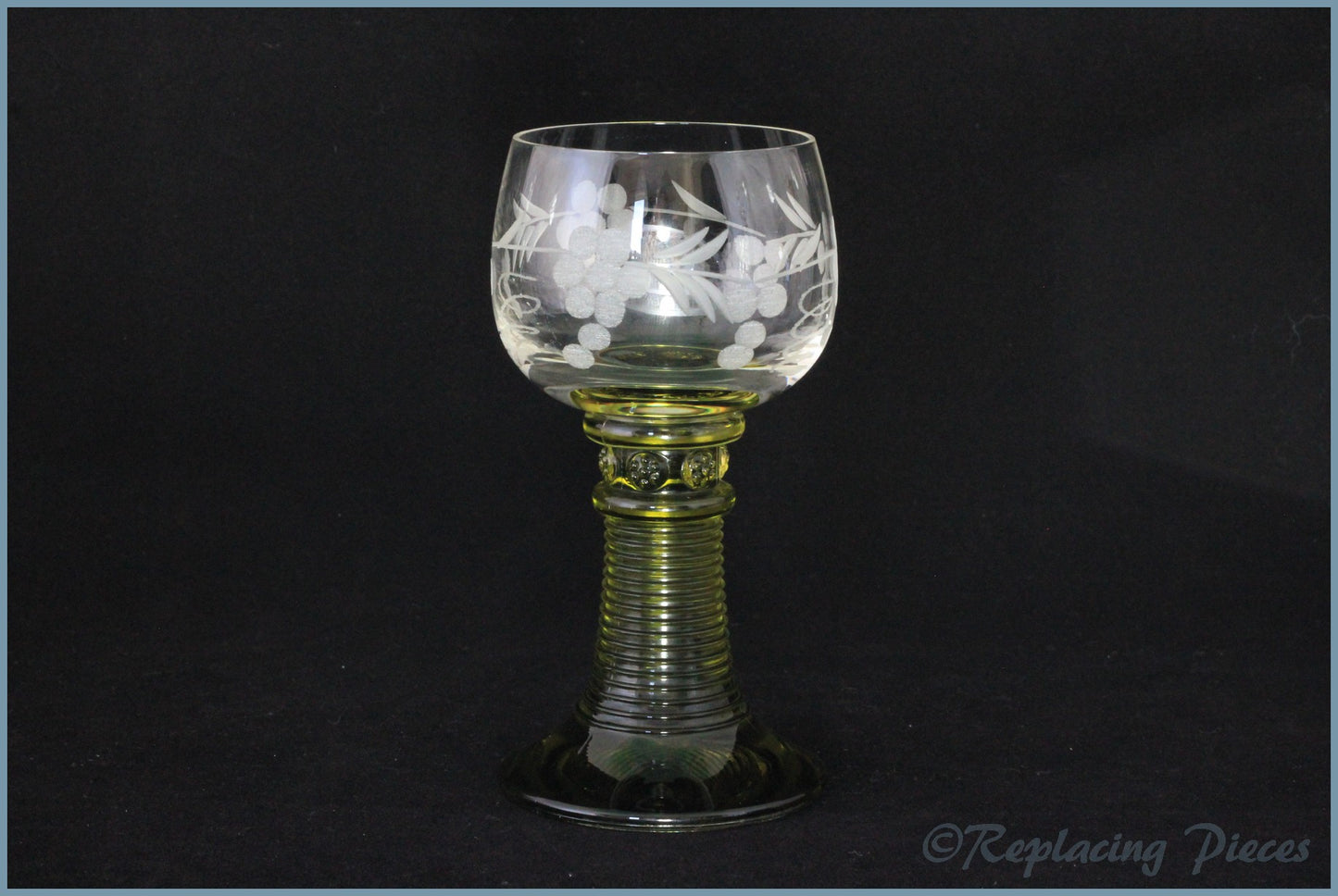 Green Stemmed Wine Glass