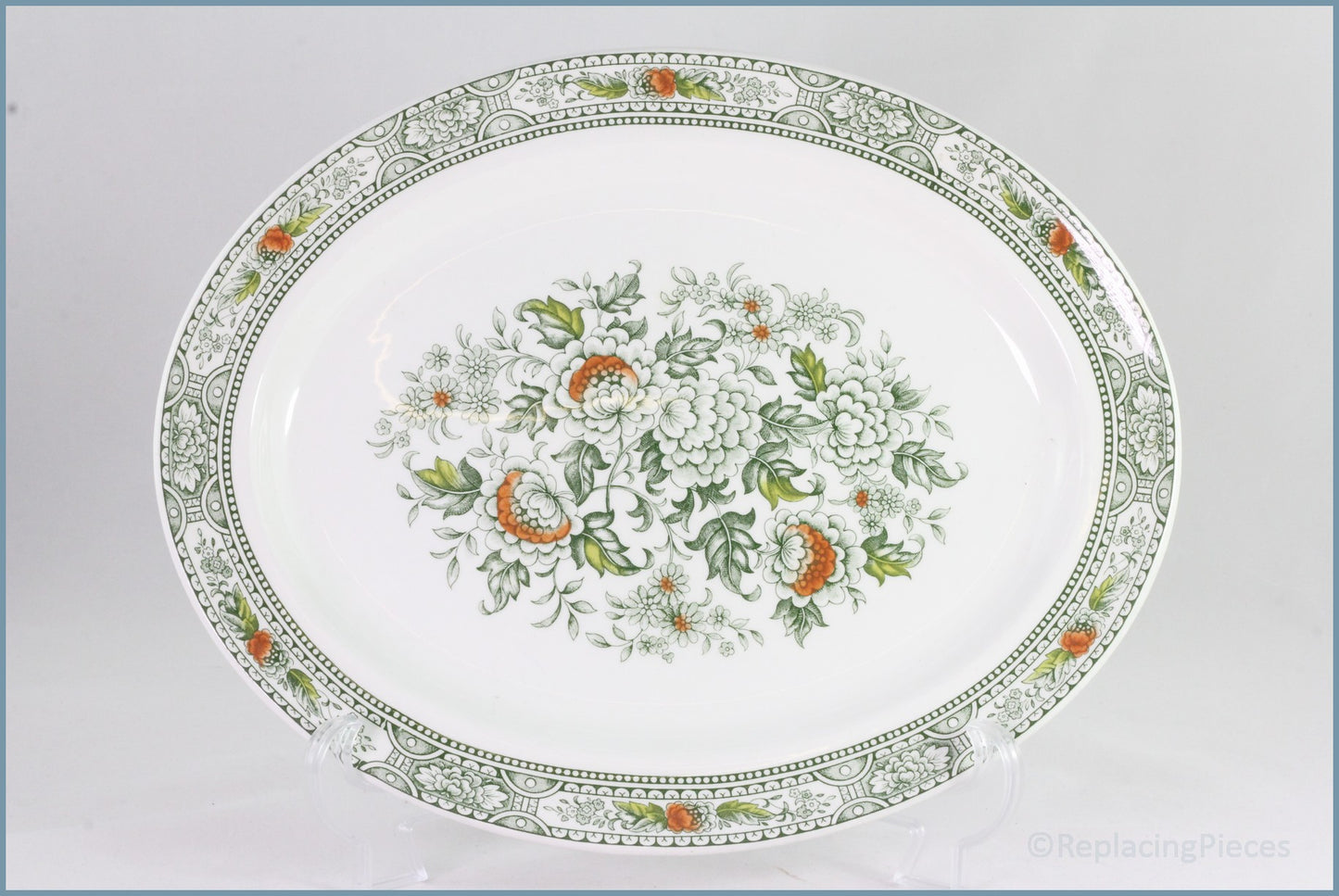 Ridgway - Canterbury (Green) - 12 1/4" Oval Platter