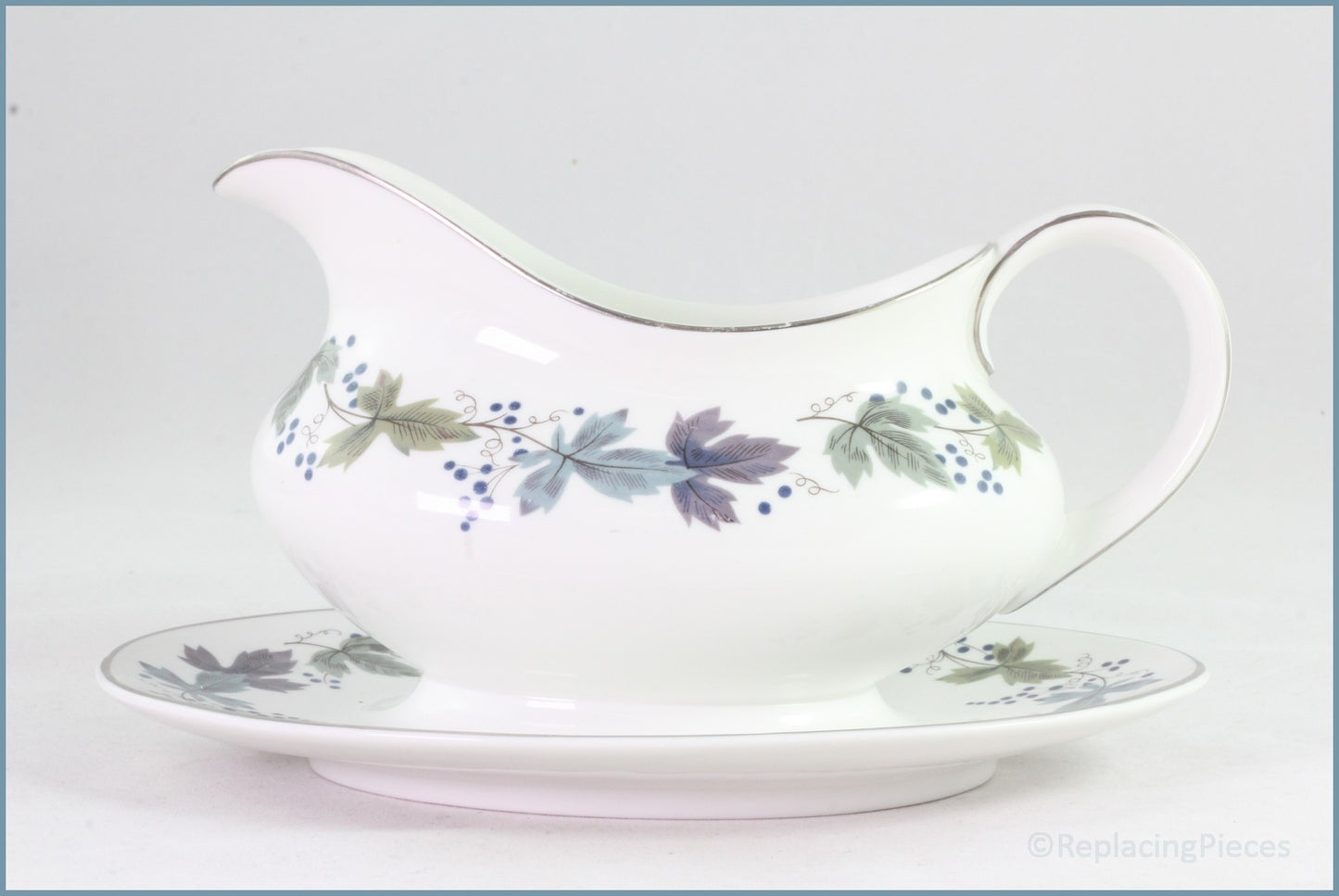 Royal Doulton - Burgundy (TC1001) - Fixed Gravy Boat & Stand