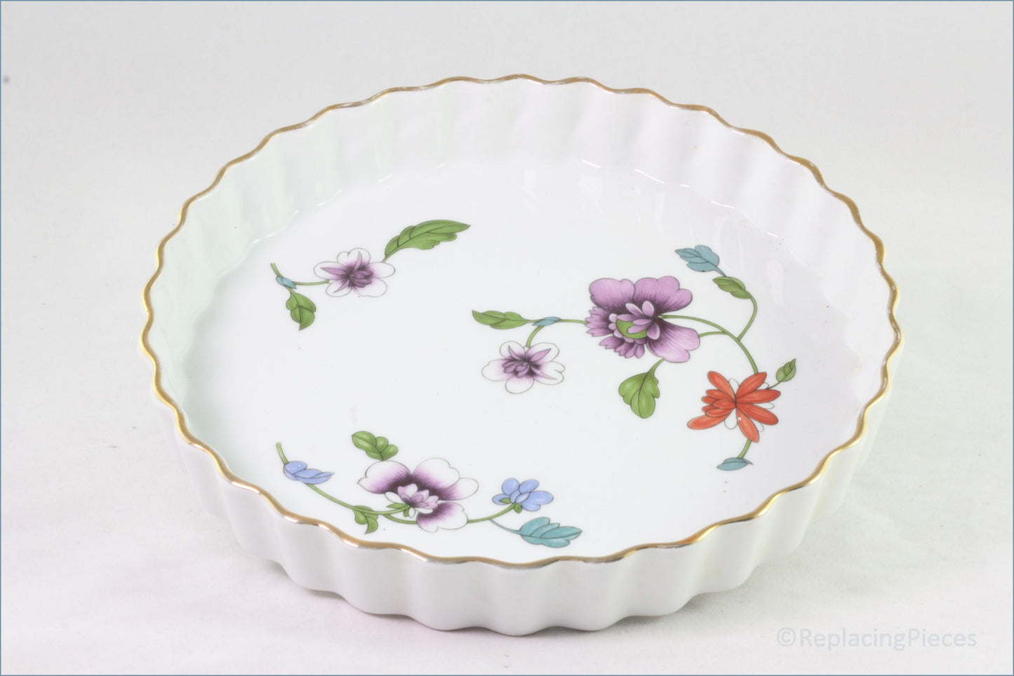 Royal Worcester - Astley (Gold Edge) - 8 3/4" Flan Dish