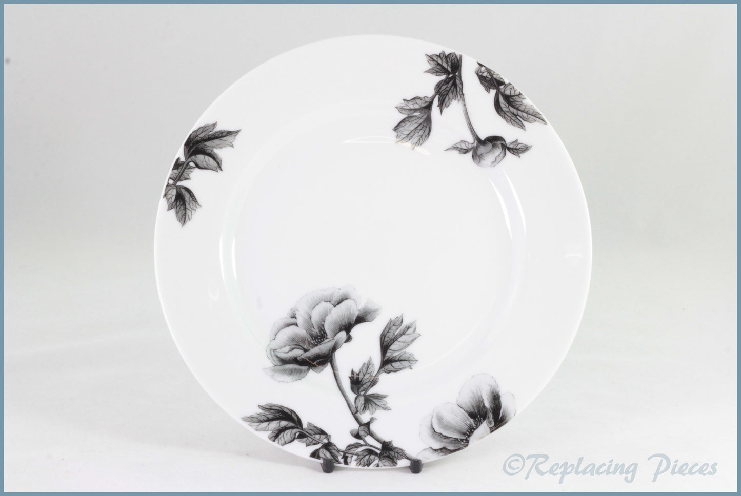 Royal Worcester - Black Peony - 8 1/8" Salad Plate