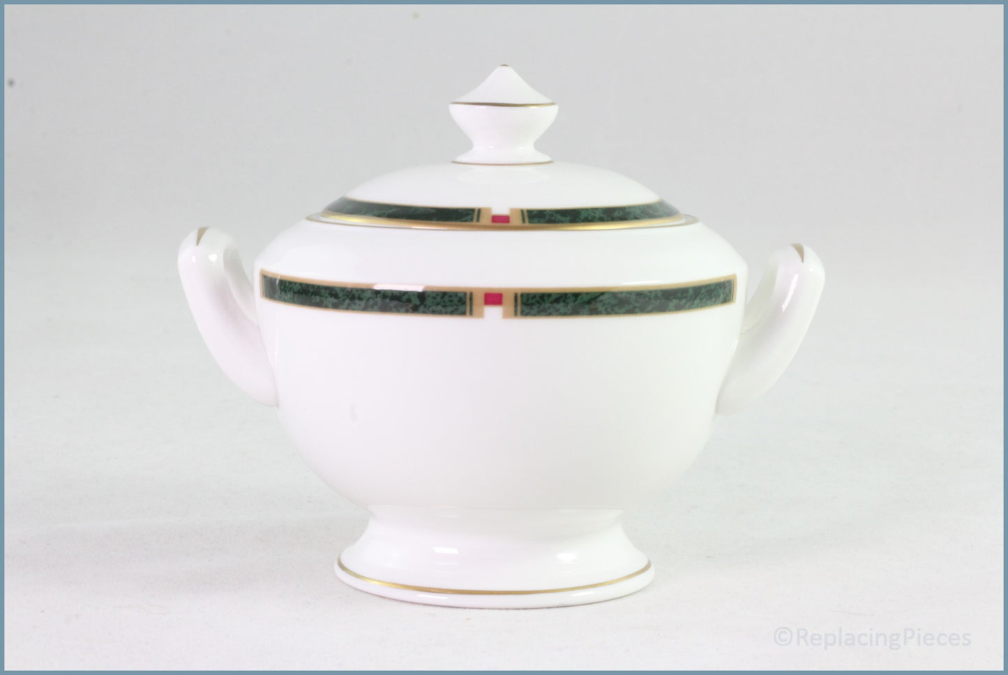 Royal Worcester - Carina (Green) - Lidded Sugar Bowl