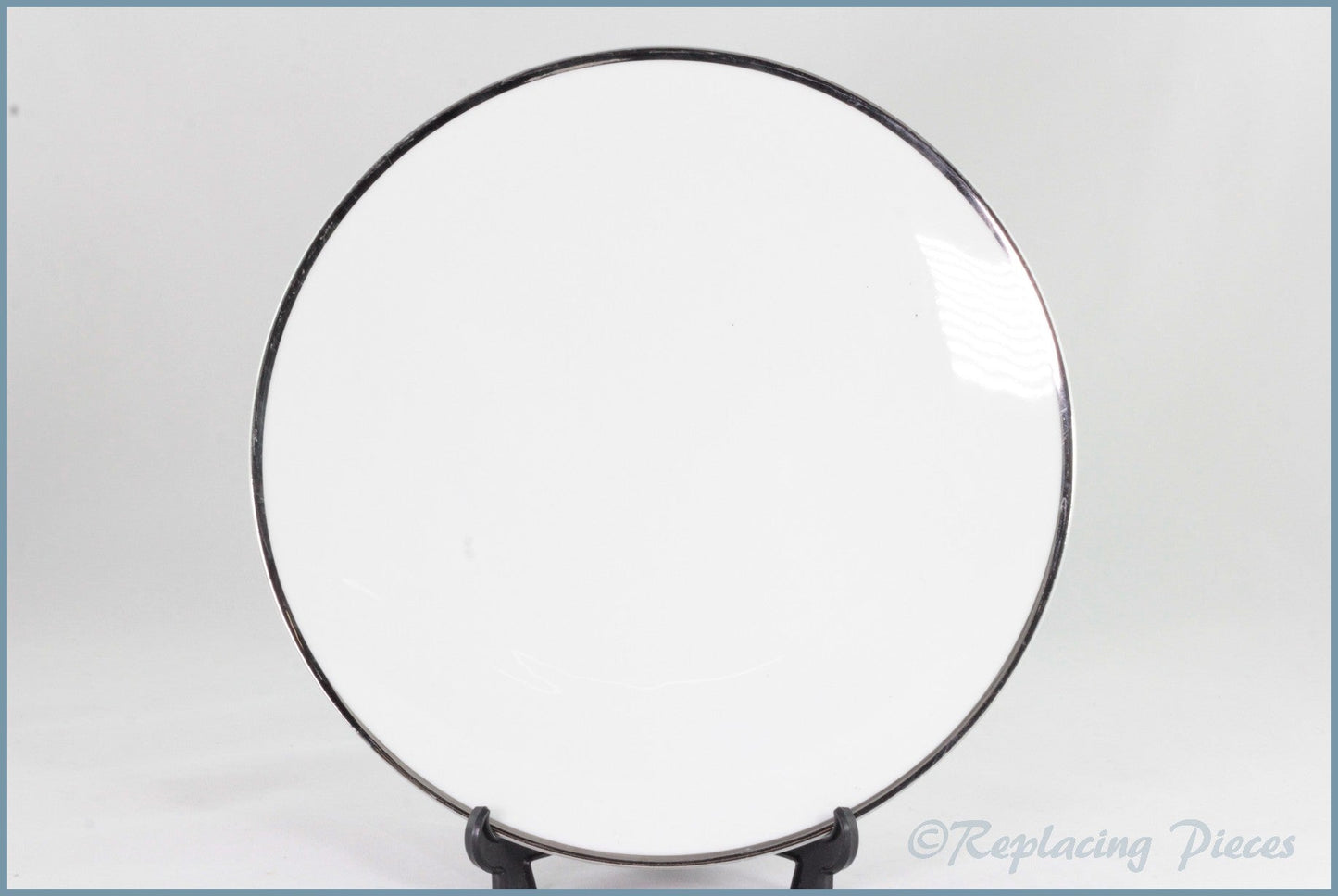 Thomas - White With Thick Silver Band - 8 1/4" Salad Plate