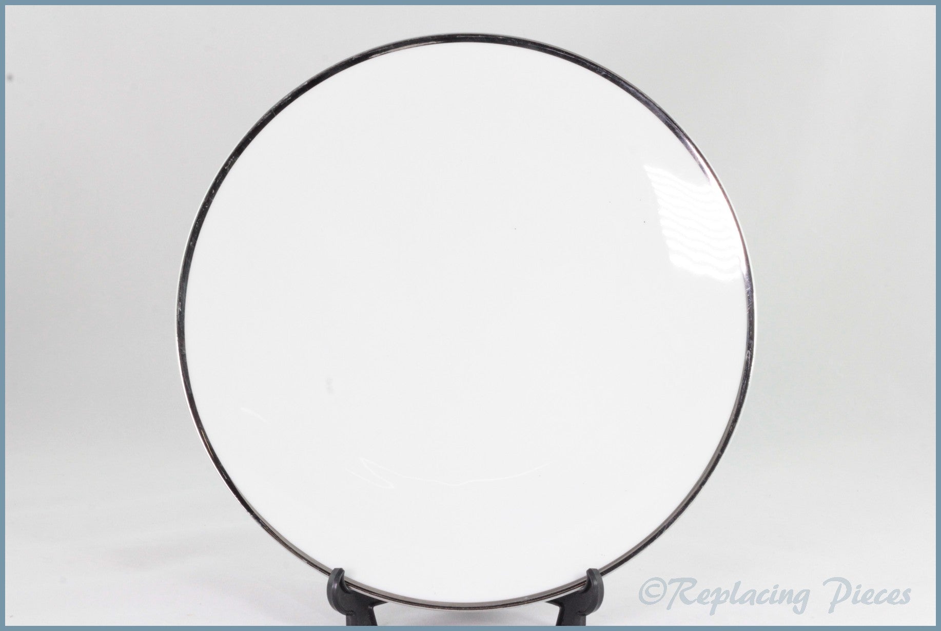 Thomas - White With Thick Silver Band - 8 1/4" Salad Plate