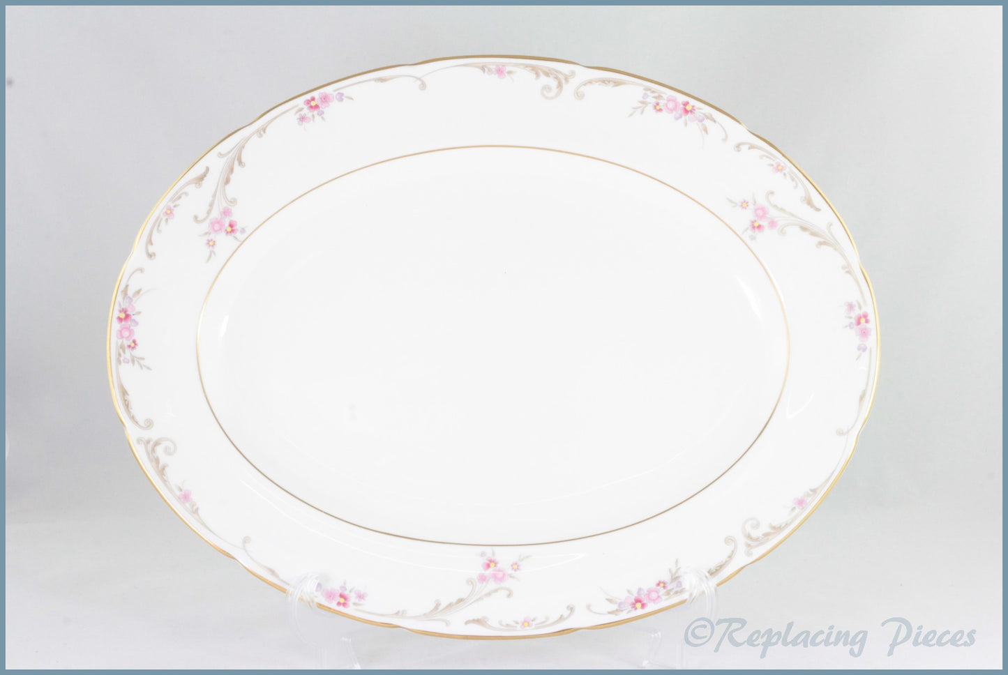Wedgwood - Carisbrooke (Gold Edge) - 15 1/2" Oval Platter
