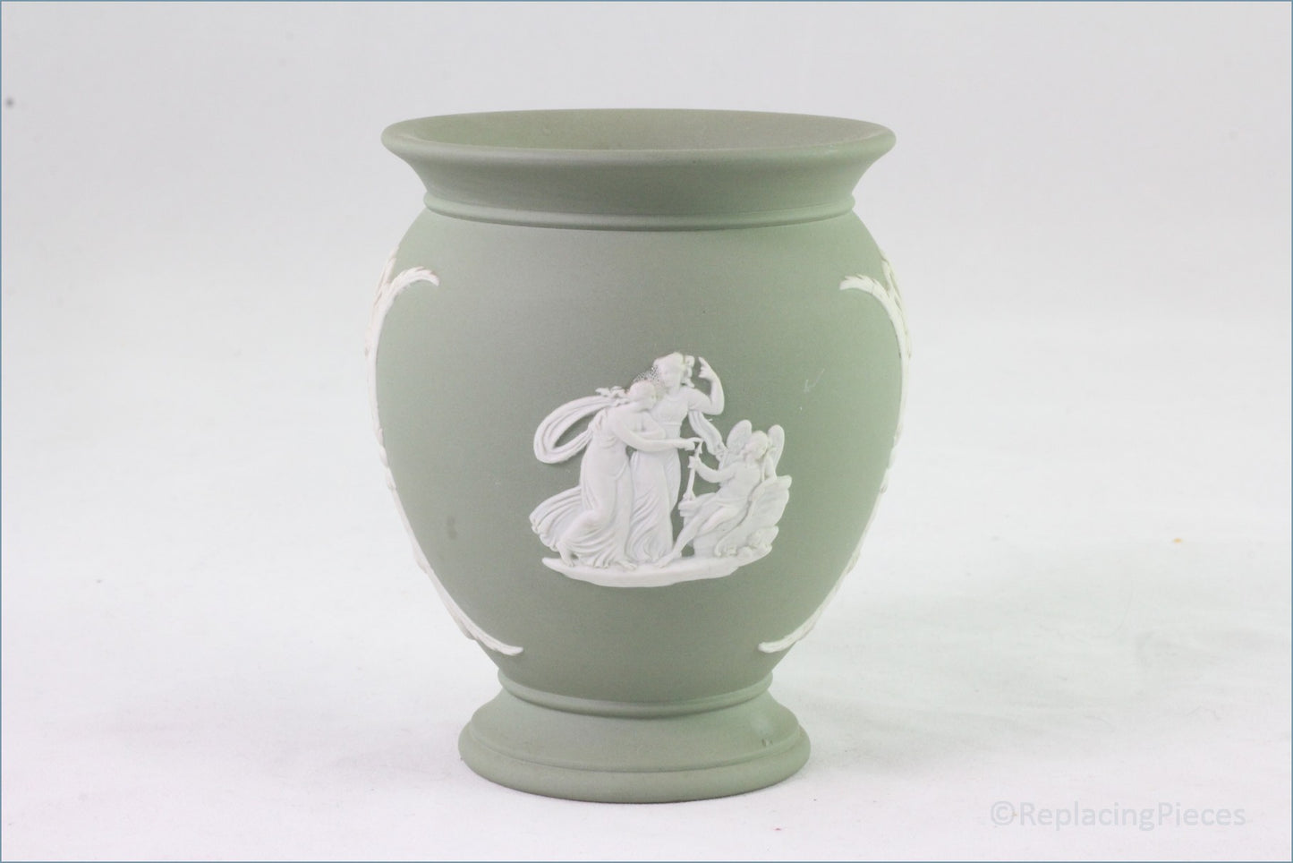Wedgwood - Jasperware (Sage Green) - Vase (Narrow Base)