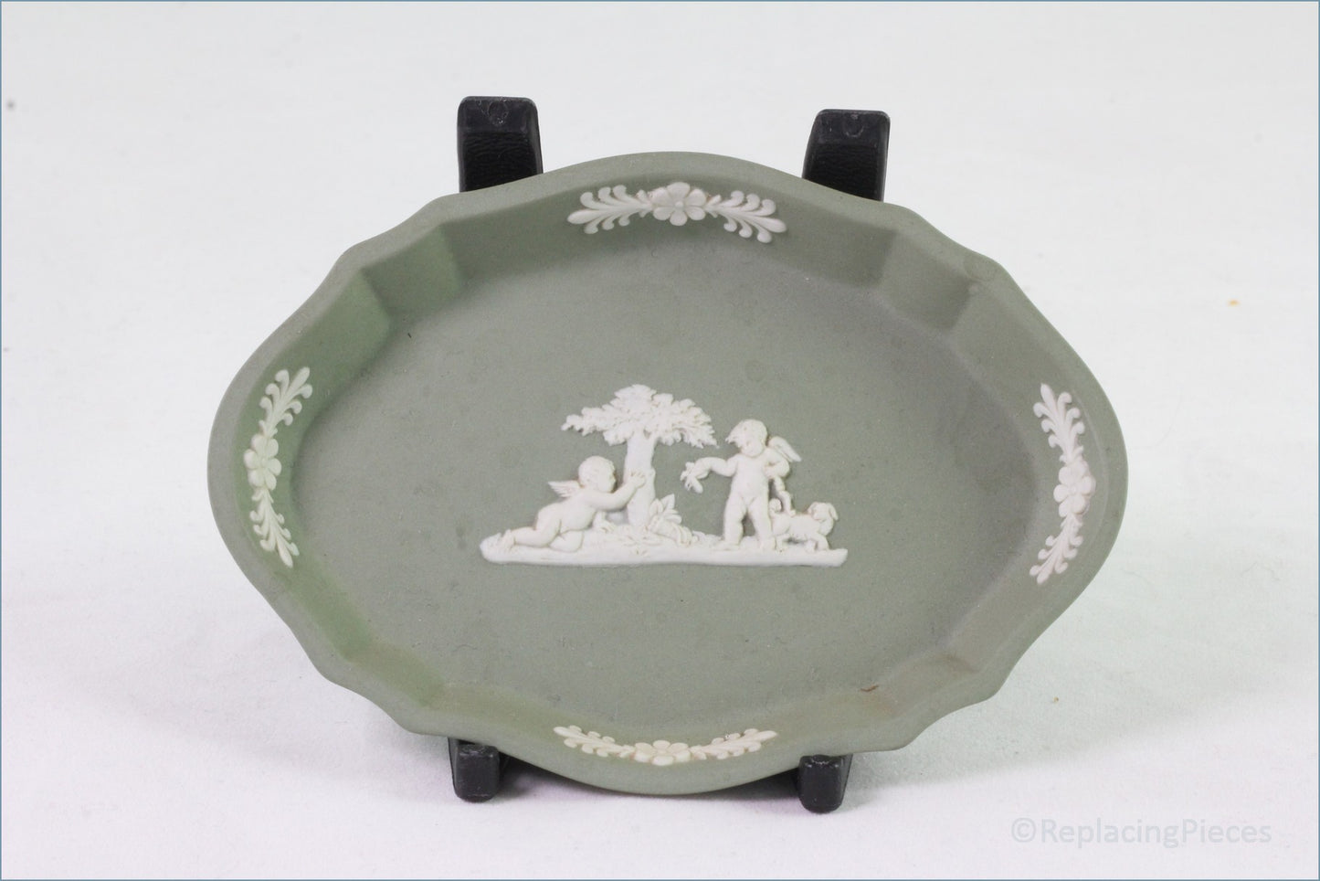 Wedgwood - Jasperware (Sage Green) - Pink Tray (Oval)