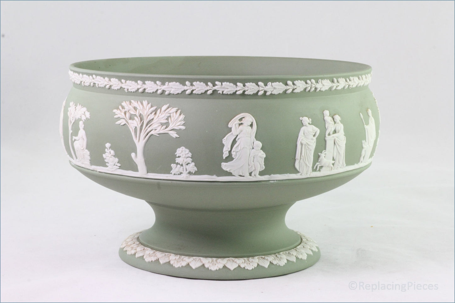 Wedgwood - Jasperware (Sage Green) - 8" Footed Bowl