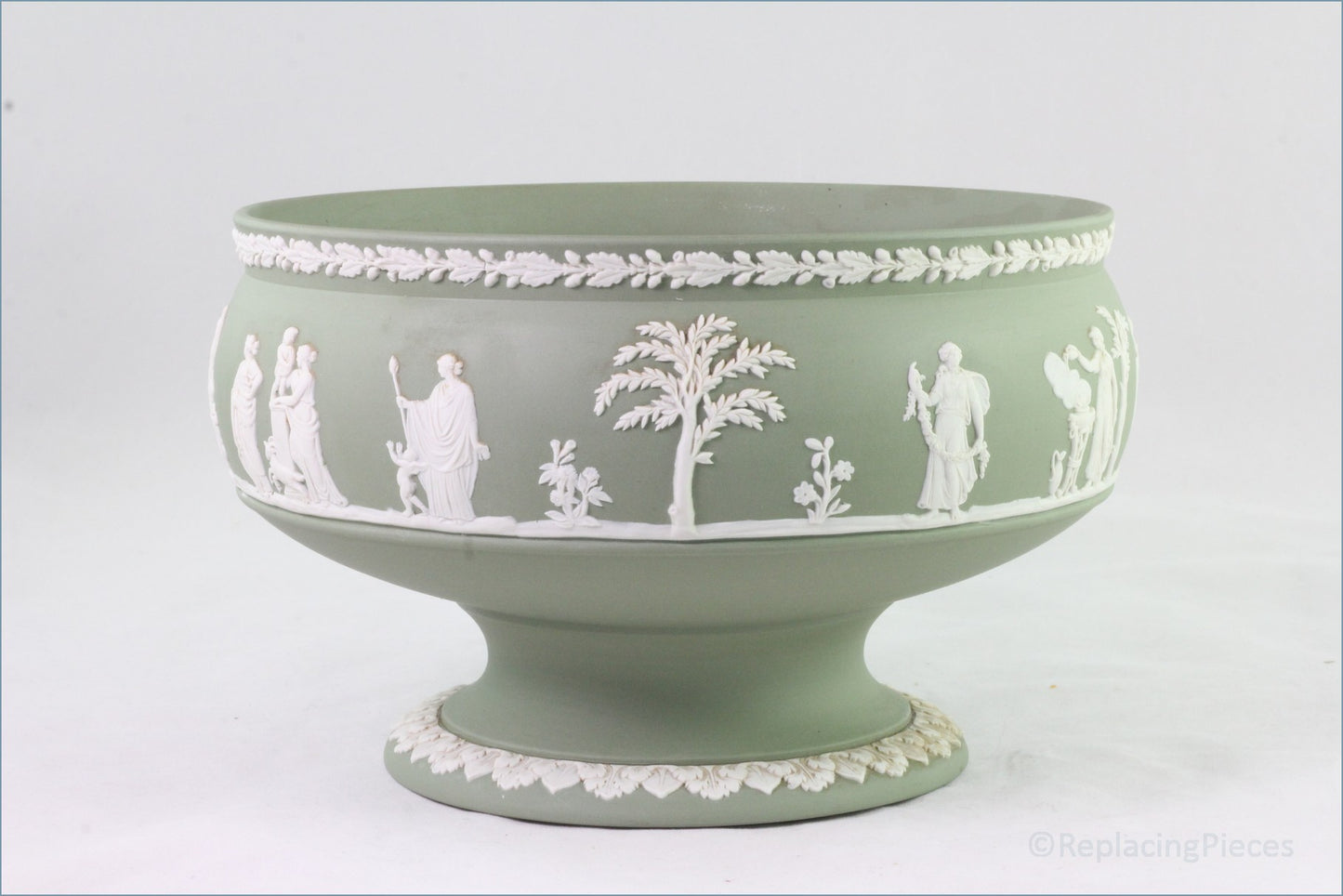 Wedgwood - Jasperware (Sage Green) - 8" Footed Bowl