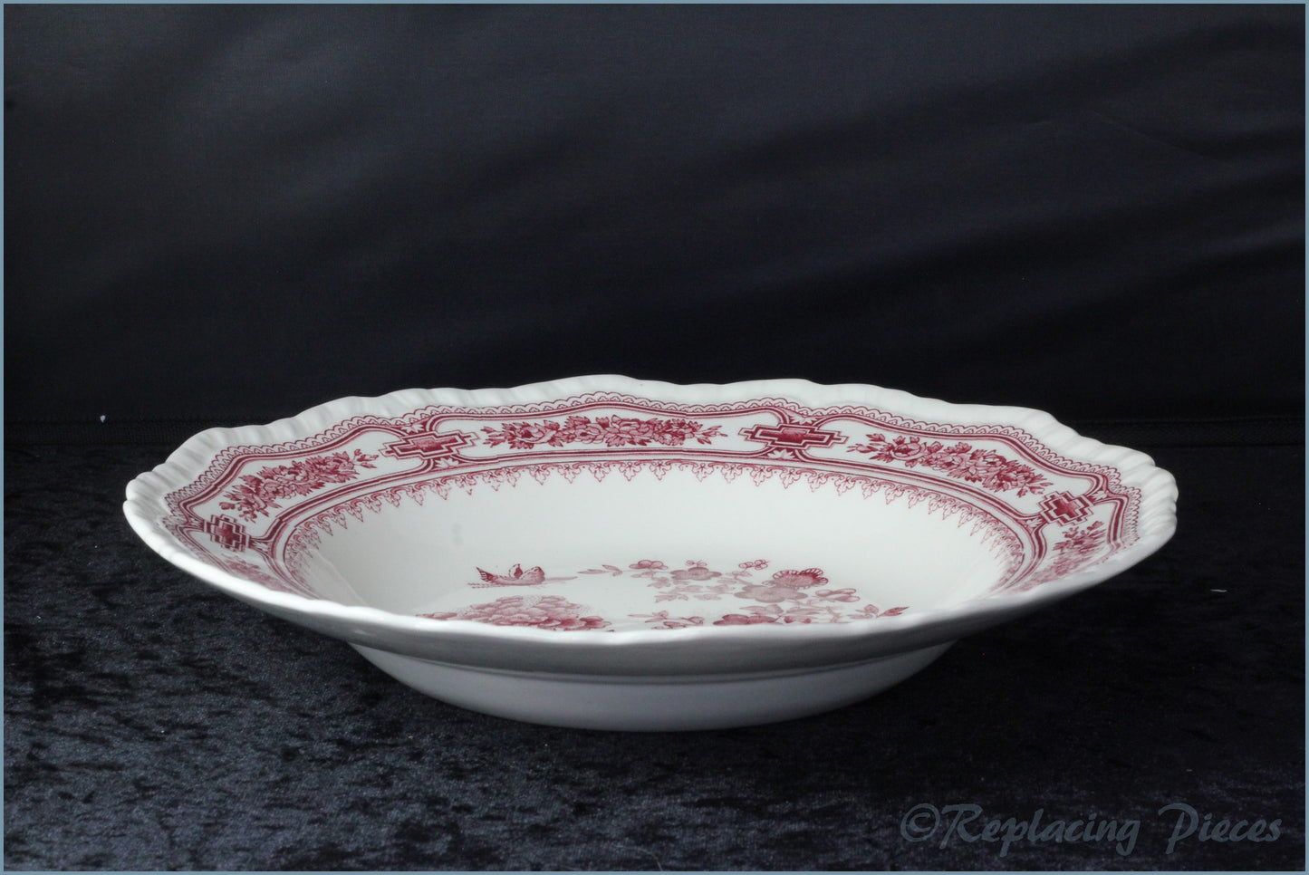 Masons - Manchu (Pink) - 9 7/8" Rimmed Soup Bowl