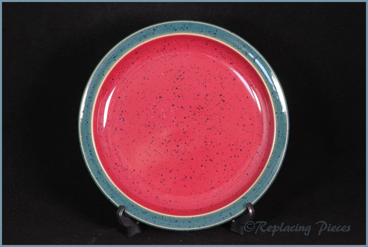 Denby - Harlequin - 6 7/8" Side Plate (Green Rim - Red Interior)