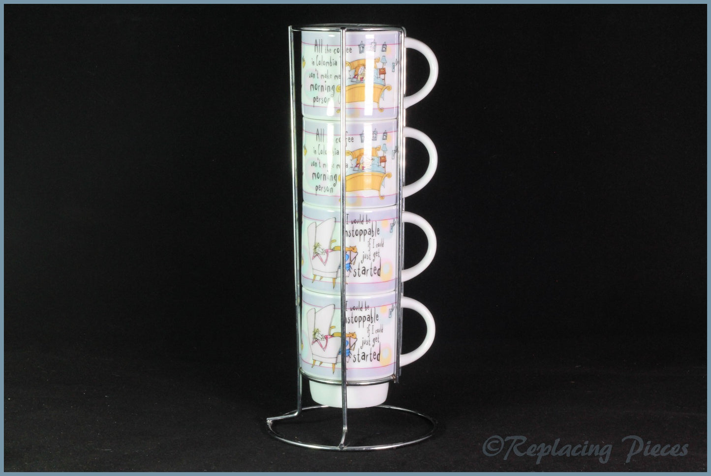 Johnson Brothers - Born To Shop - Set Of 4 Stackable Mugs