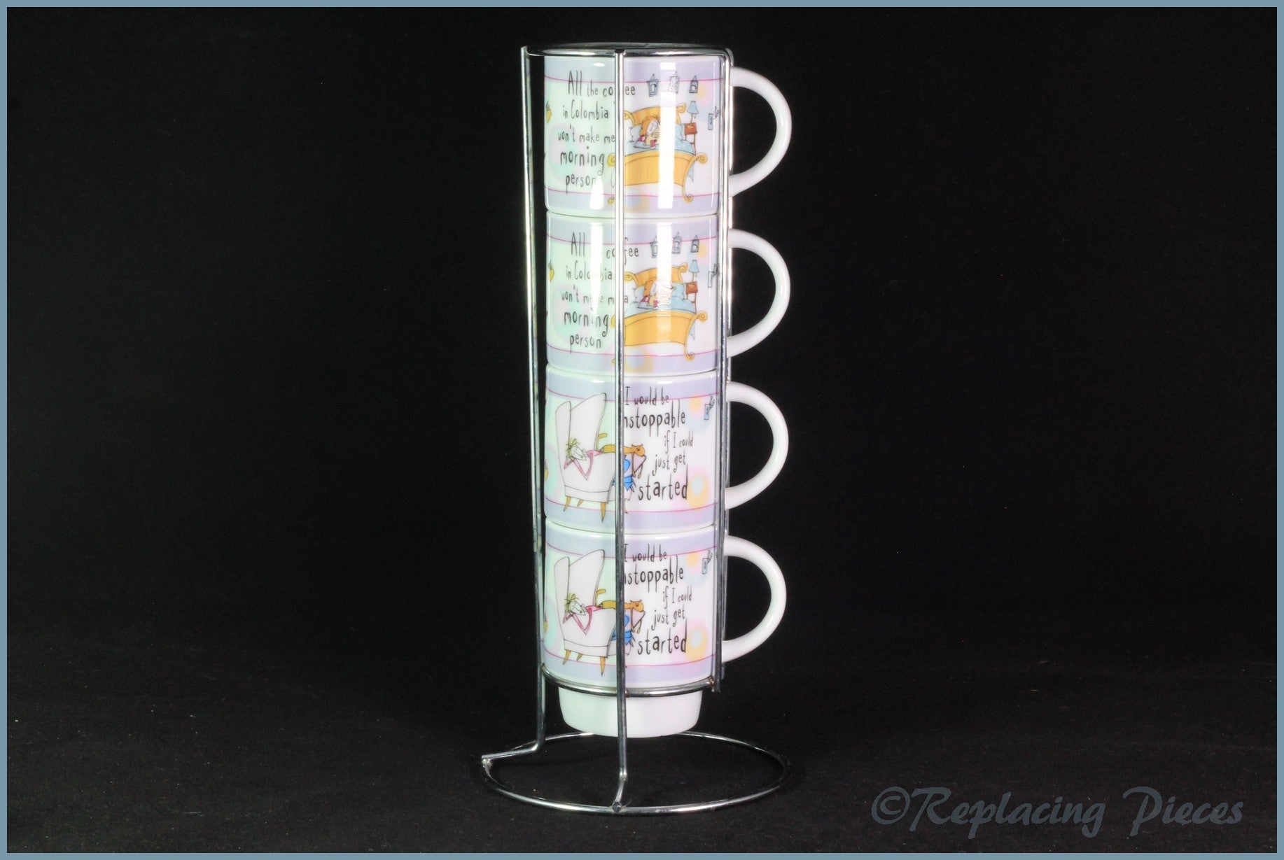 Johnson Brothers - Born To Shop - Set Of 4 Stackable Mugs