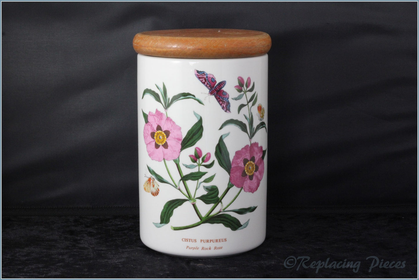 Portmeirion - Botanic Garden - 7" Tall Storage Jar (Purple Rock Rose)