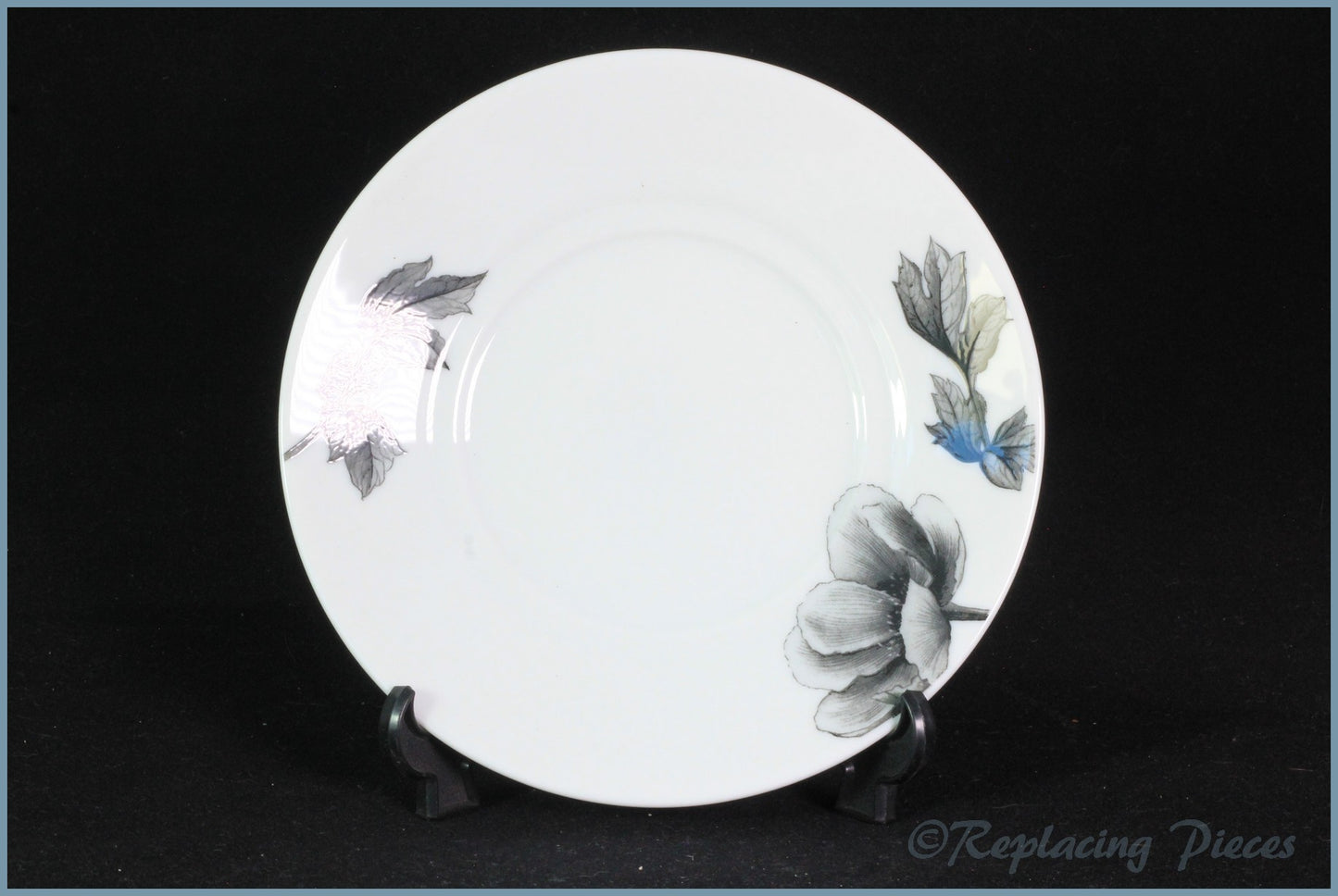 Royal Worcester - Black Peony - Tea Saucer