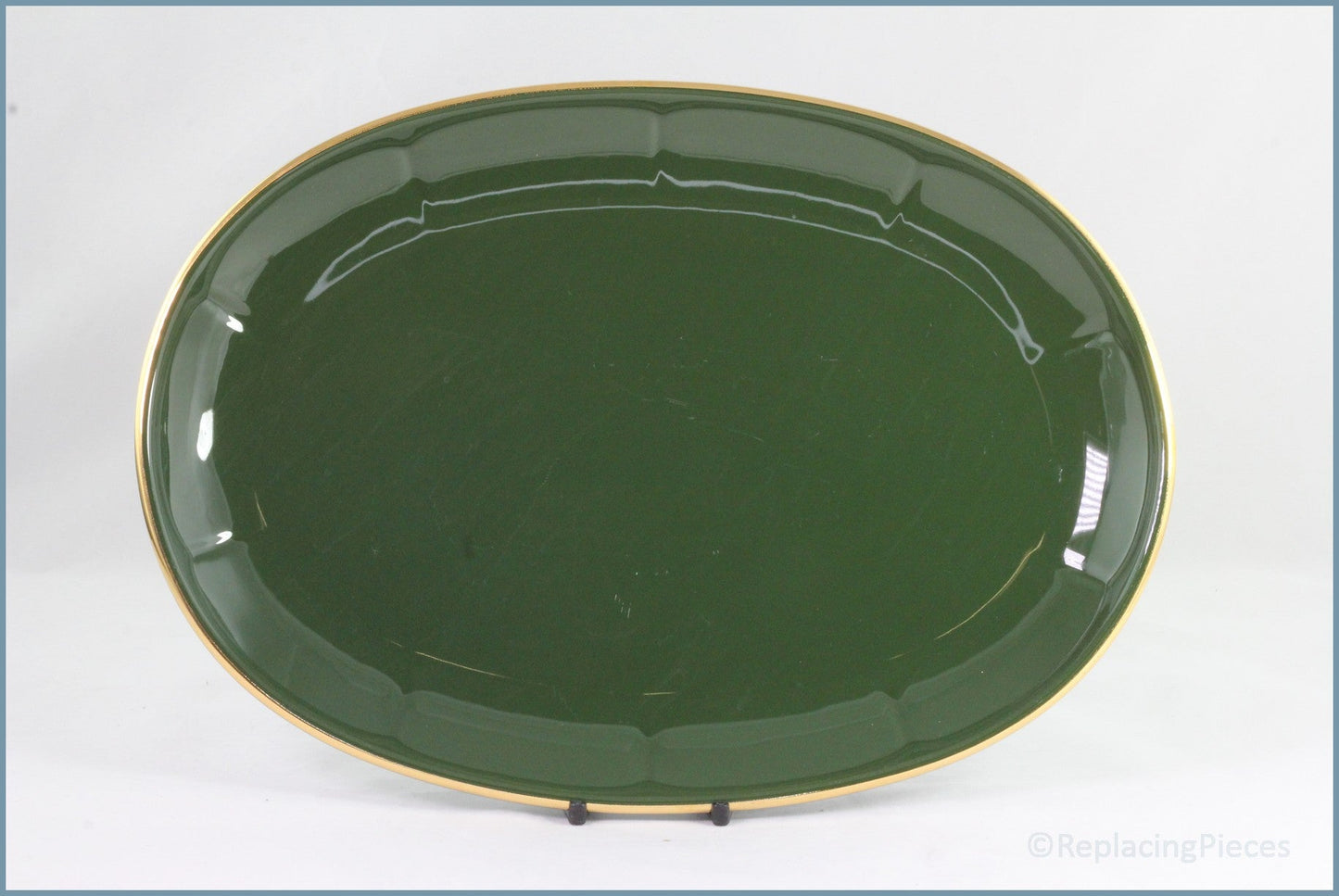 Apilco - Bistro (Green & Gold) - 11 7/8" Oval Platter