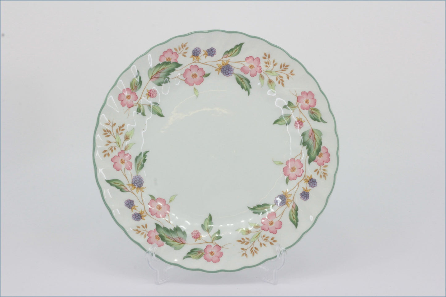 BHS - Victorian Rose - 8" Salad Plate - Decorative ceramic plate with floral patterns on a white background