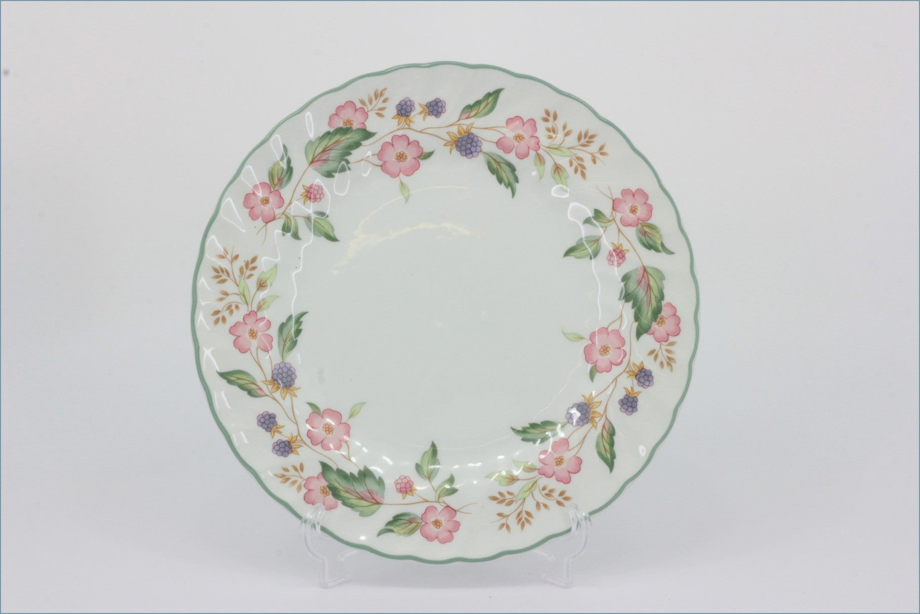 BHS - Victorian Rose - 8" Salad Plate - Decorative ceramic plate with floral patterns on a white background