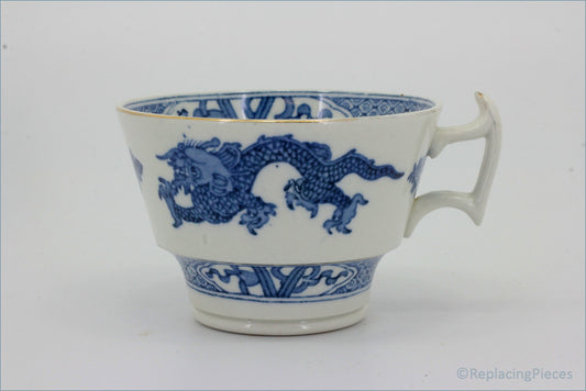 Booths - Blue Dragon - Teacup - White ceramic cup with blue dragon design on a white background