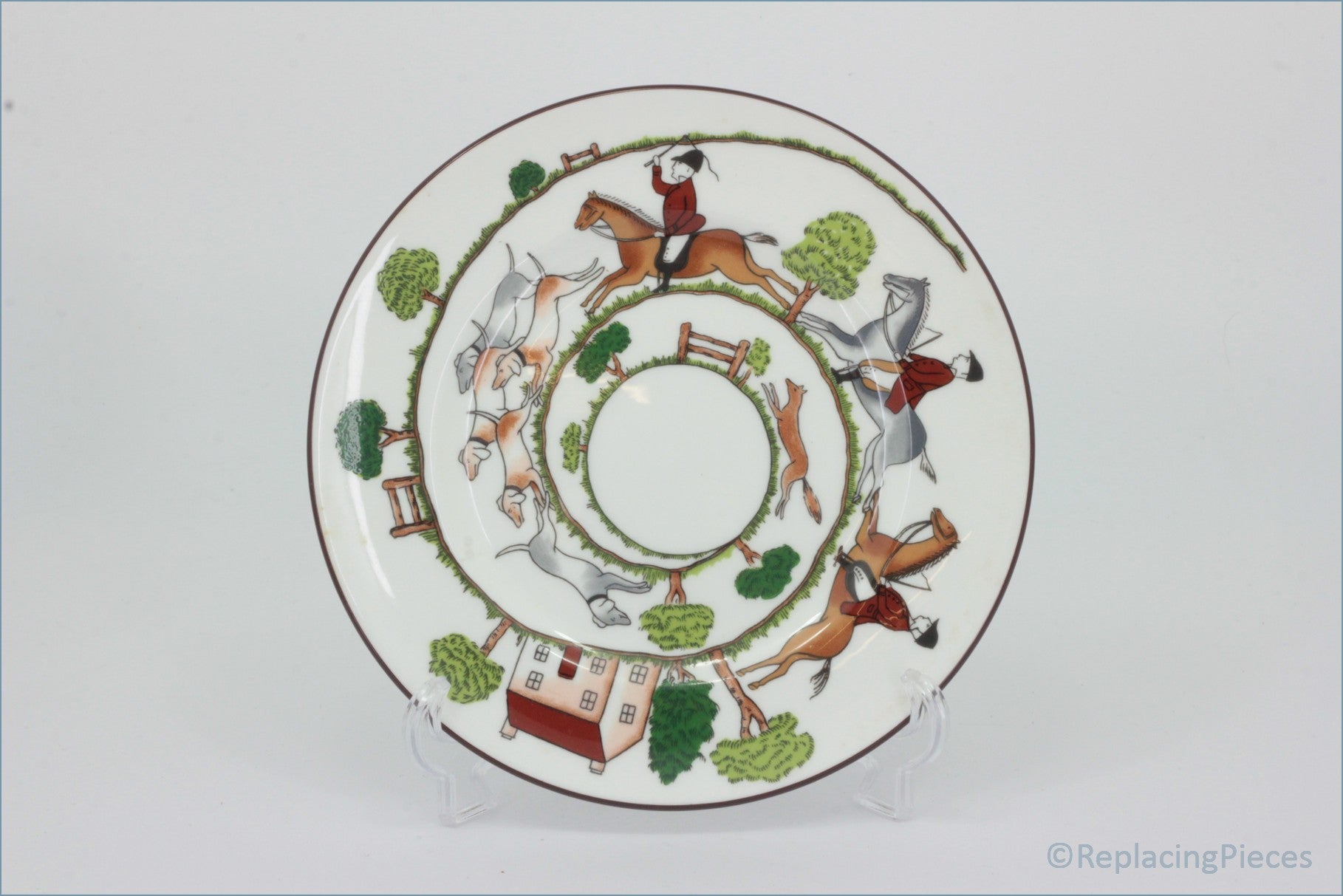 Coalport - Hunting Scene - 6 1/4" Side Plate - Decorative ceramic plate with hunting scene design on a white background