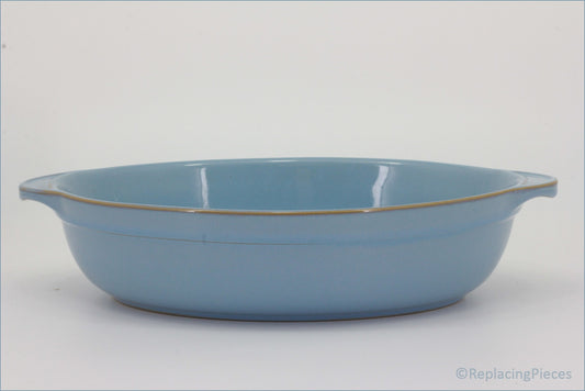 Denby - Colonial Blue - Oval Handled Roaster (Blue Interior)
