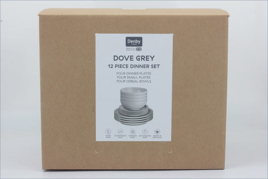 Denby - Dove Grey - 12 Piece Boxed Set