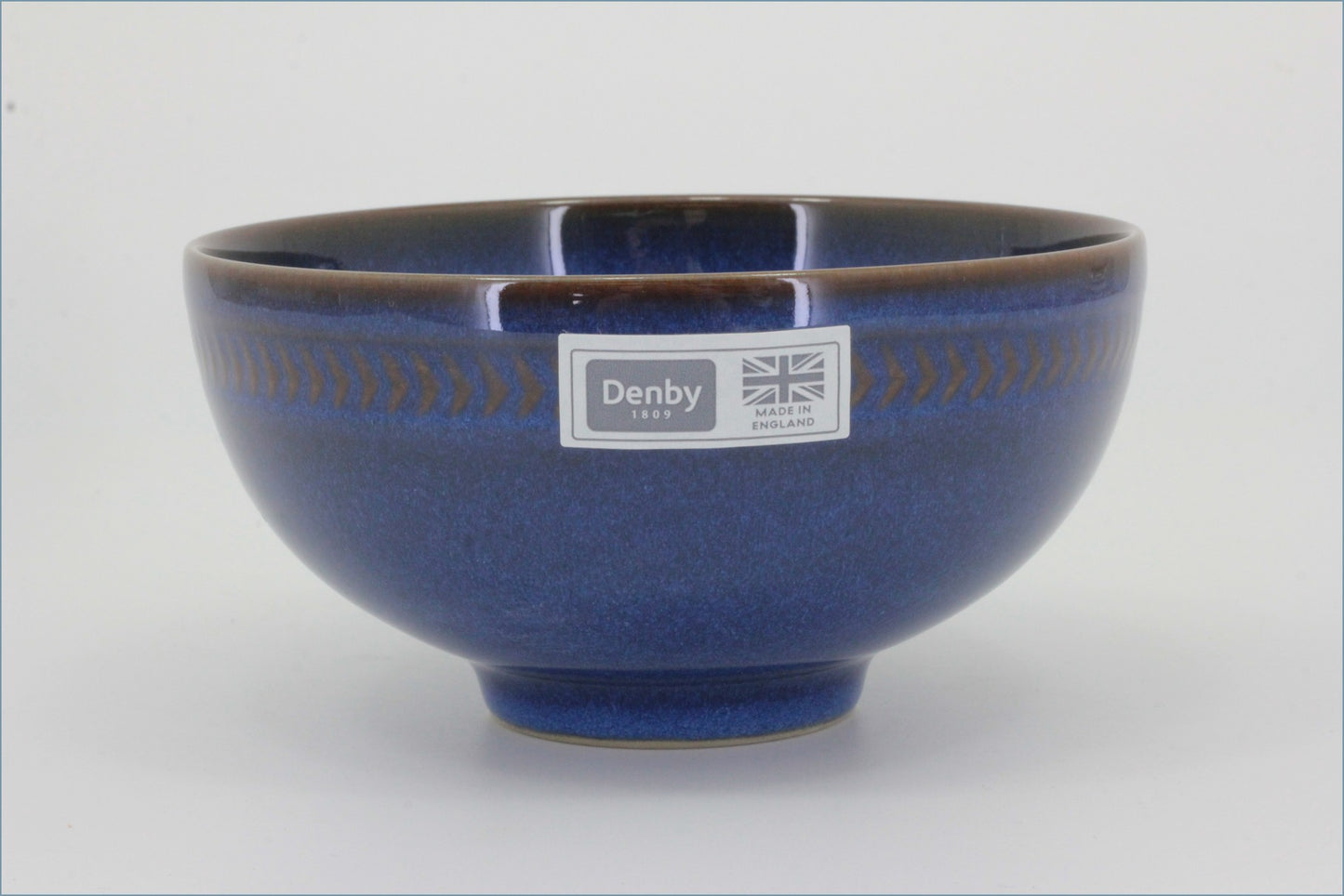Denby - Imperial Blue - Rice Bowl (Chevron Rim)