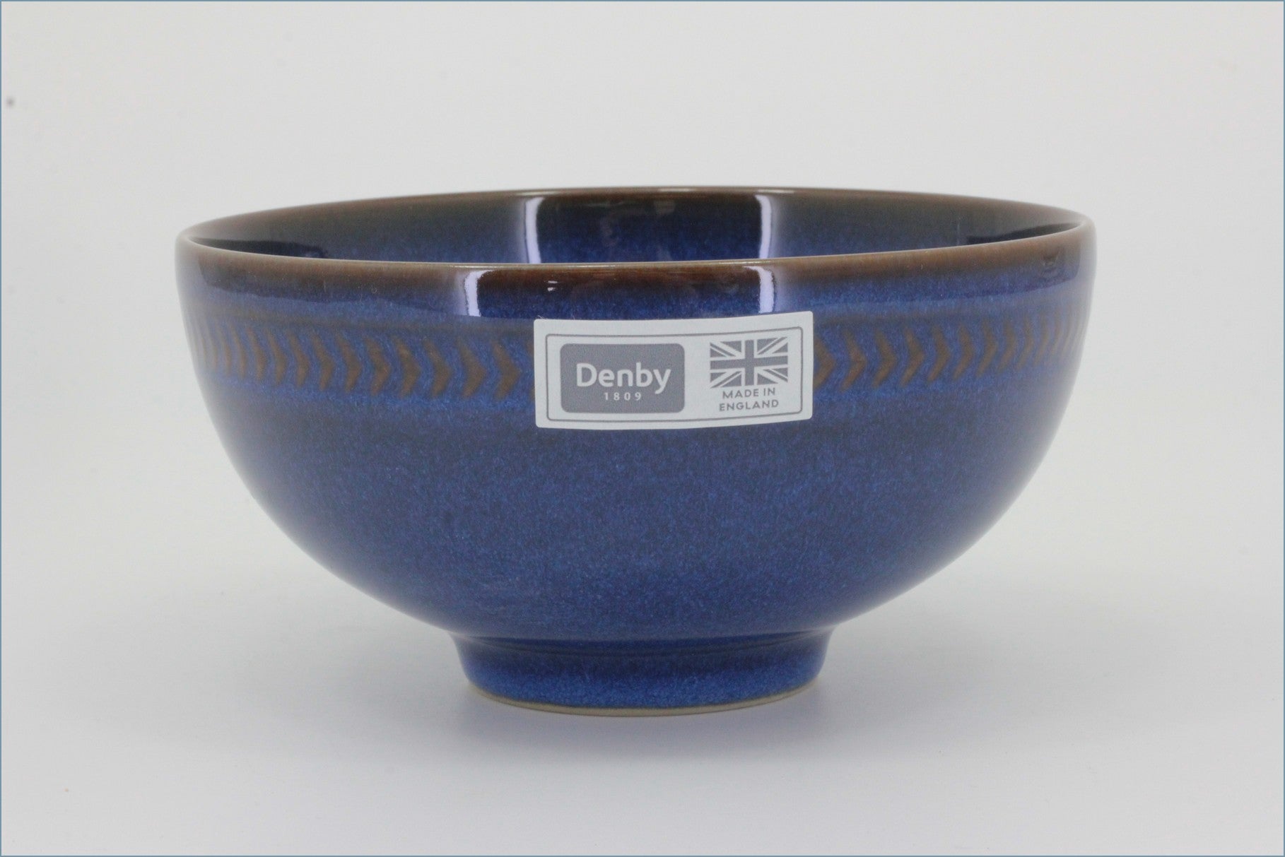 Denby - Imperial Blue - Rice Bowl (Chevron Rim)