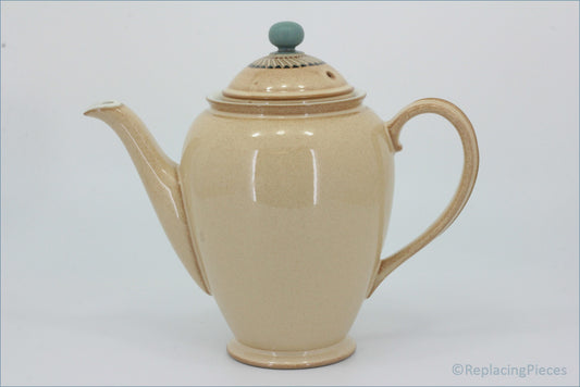 Denby - Luxor - Coffee Pot - Beige ceramic teapot on a white background