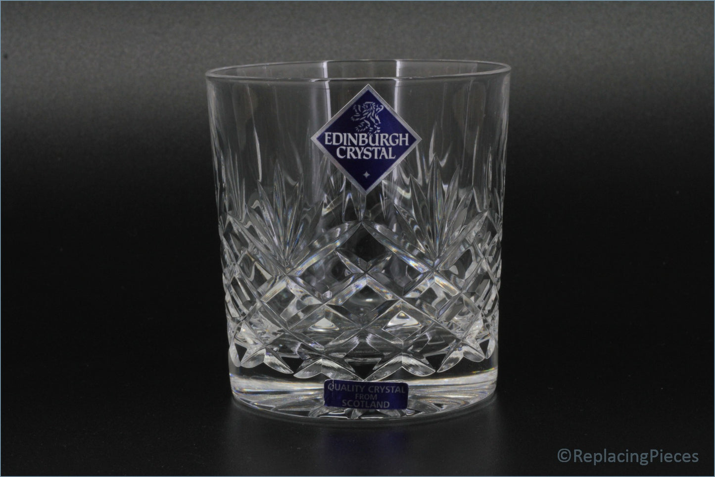 Edinburgh Crystal - Vienna - Small Tumbler - Crystal glass with Edinburgh Crystal branding on a black background