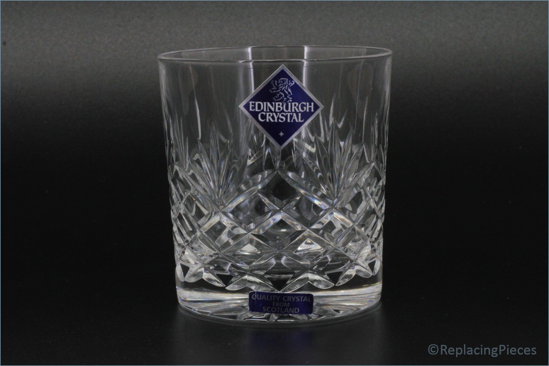 Edinburgh Crystal - Vienna - Small Tumbler - Crystal glass with Edinburgh Crystal branding on a black background