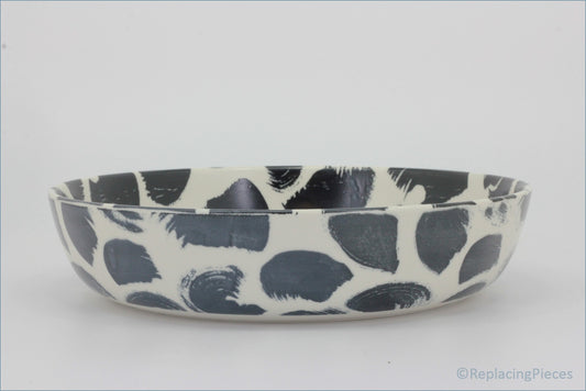 Habitat - Global - Pasta Bowl - Ceramic bowl with black abstract pattern on a white background